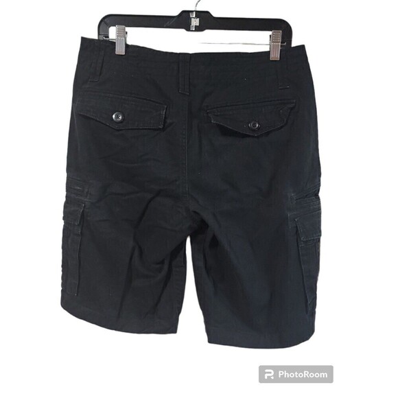 Guess Casual Black Cargo Shorts for Men Solid Color Sweat Shorts with Zipper - Picture 2 of 9